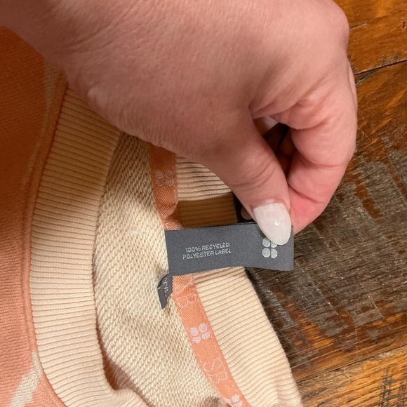 Sweaty Betty Nectarine Orange Tie Dye Essentials Organic Cotton Sweatshirt - Picture 4 of 7